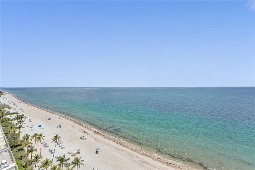 The view from the balcony lets you see past the pier in Lauderdale By The Sea, up to the Hillsboro lighthouse.
