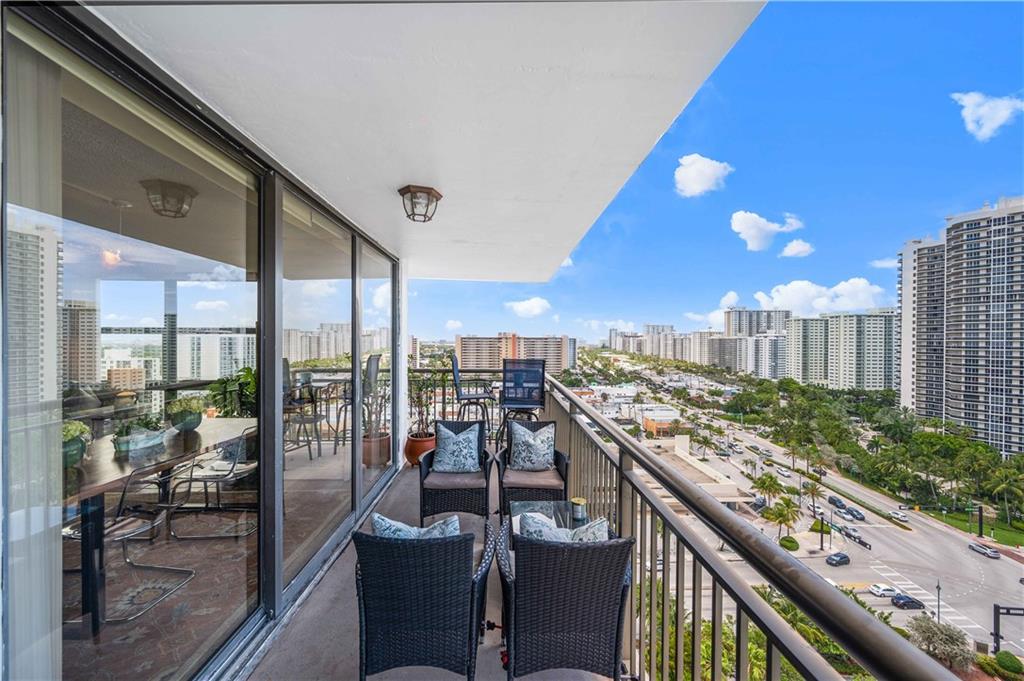 Large balcony allows for morning coffees and evening cocktails.