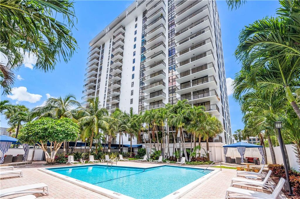 Plenty of seating and lounging areas at the community pool.