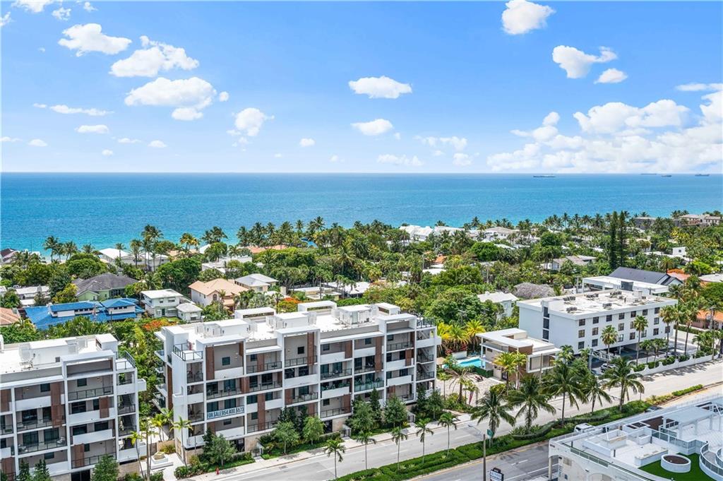 Aerial view from the front of the building.