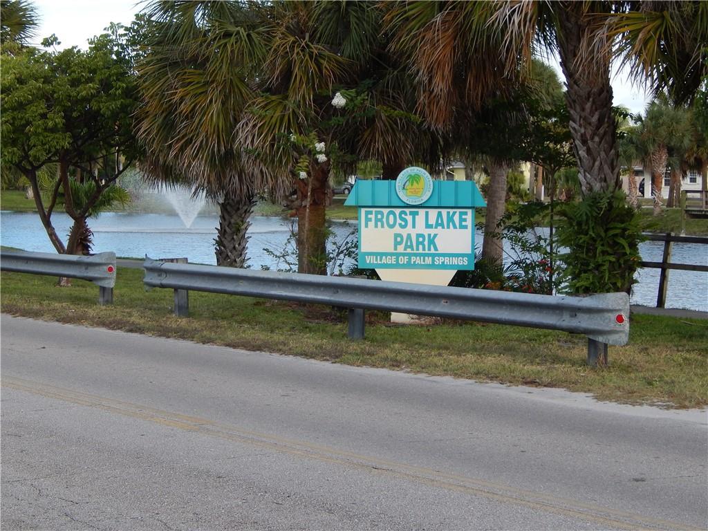 Accross the street; FROST LAKE PARK.