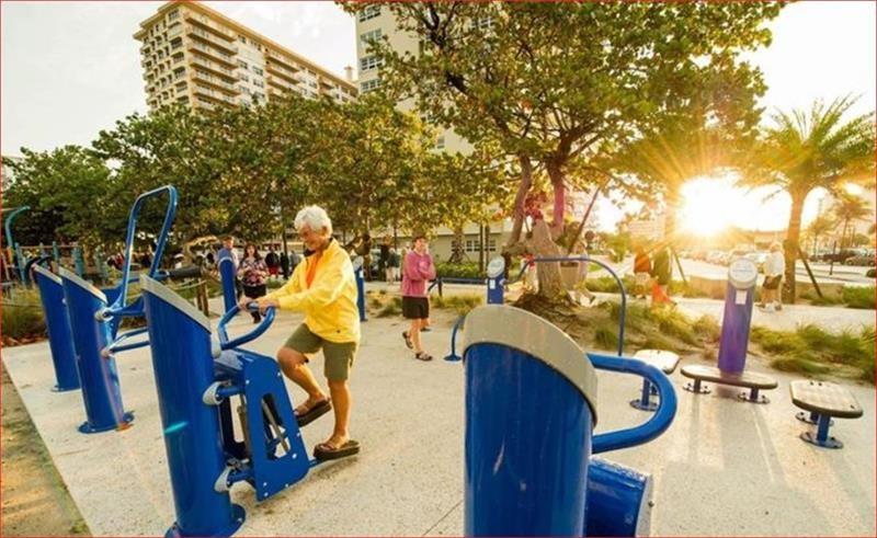 outdoor beachfront gym