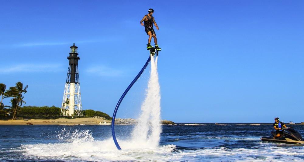 water sports stations along the beach