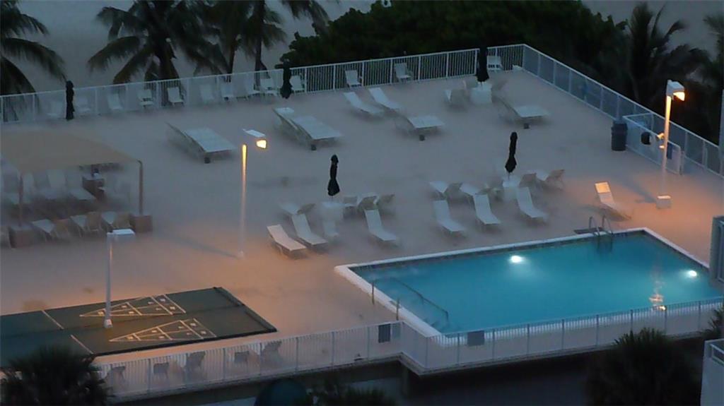 Night view of South pool