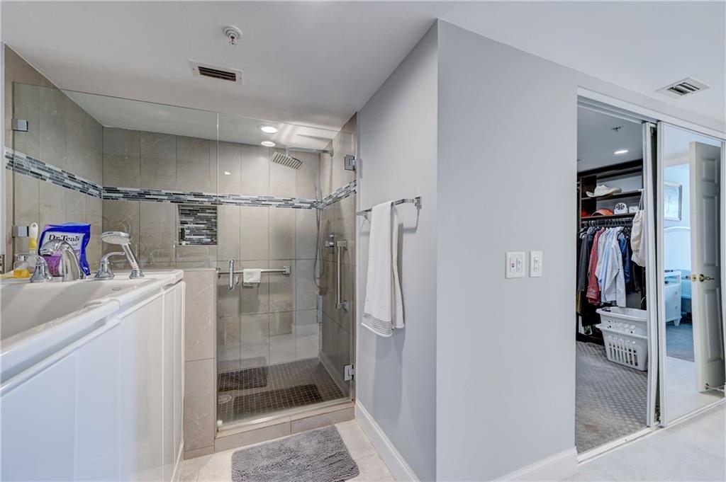 Master Bath Walk-In Bath Tub and separate Rainforest Shower