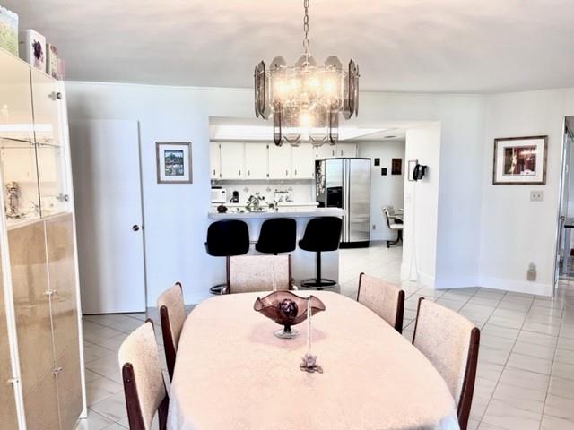Dining area open to the kitchen
