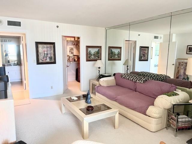 Second bedroom used as a den with a large walk-in closet