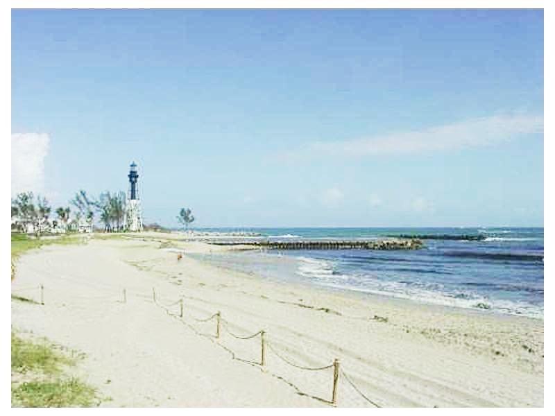 Pompano Beach is one the widest beaches in Florida and with a view of the Famous Hillsboro Lighthouse.