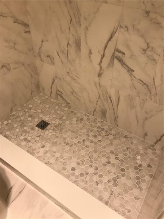Master bathroom shower, marble/Italian tile