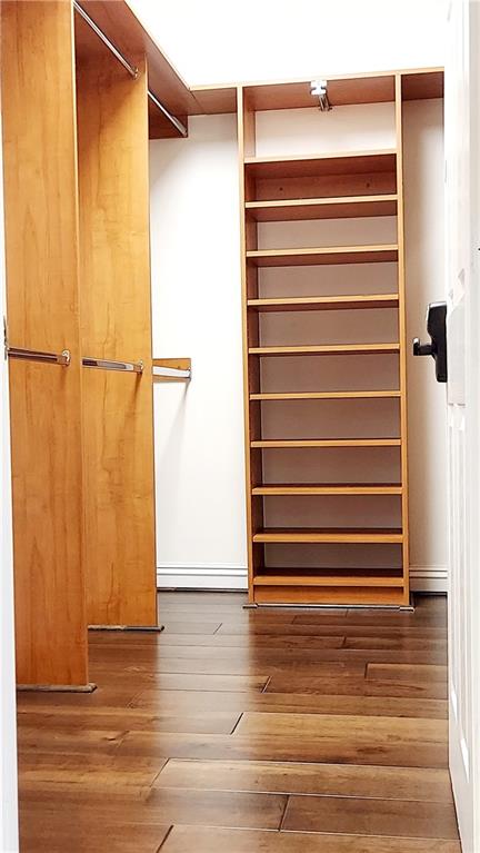 One of 2 custom closets in owners bedroom