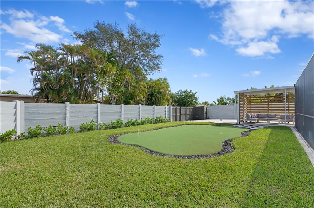 fully fenced oversized backyard