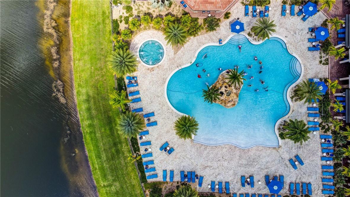 Aerial of Community Pool .