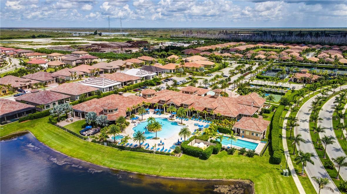 Aerial of 24,000 square foot Community Club House with 2 pools.