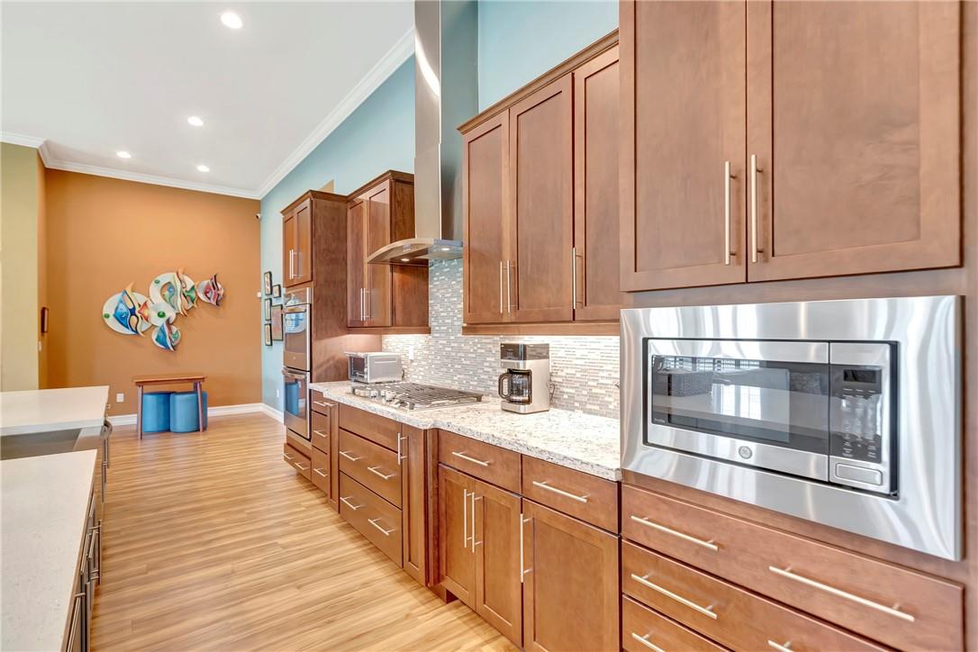The Kitchen was upgraded to include a custom built in microwave.