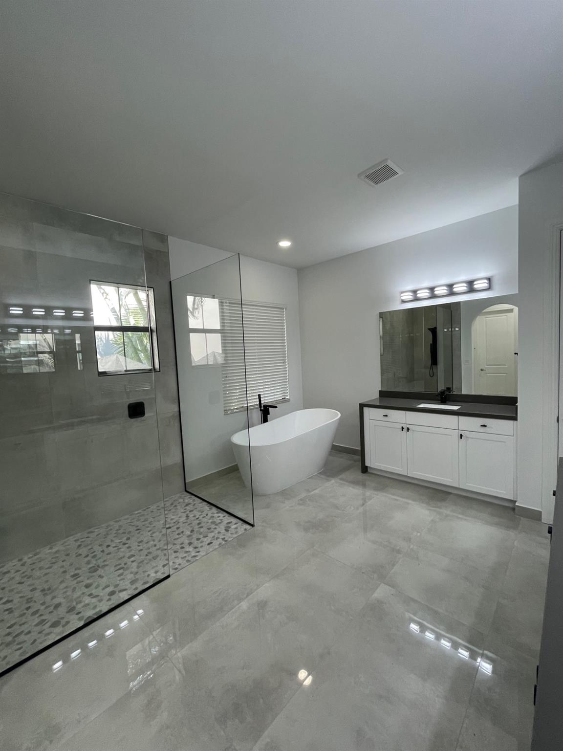 NEW GRAY PORCELAIN TILE WALLS &FLOORS.