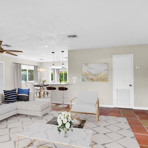 Staged Living room. entry room