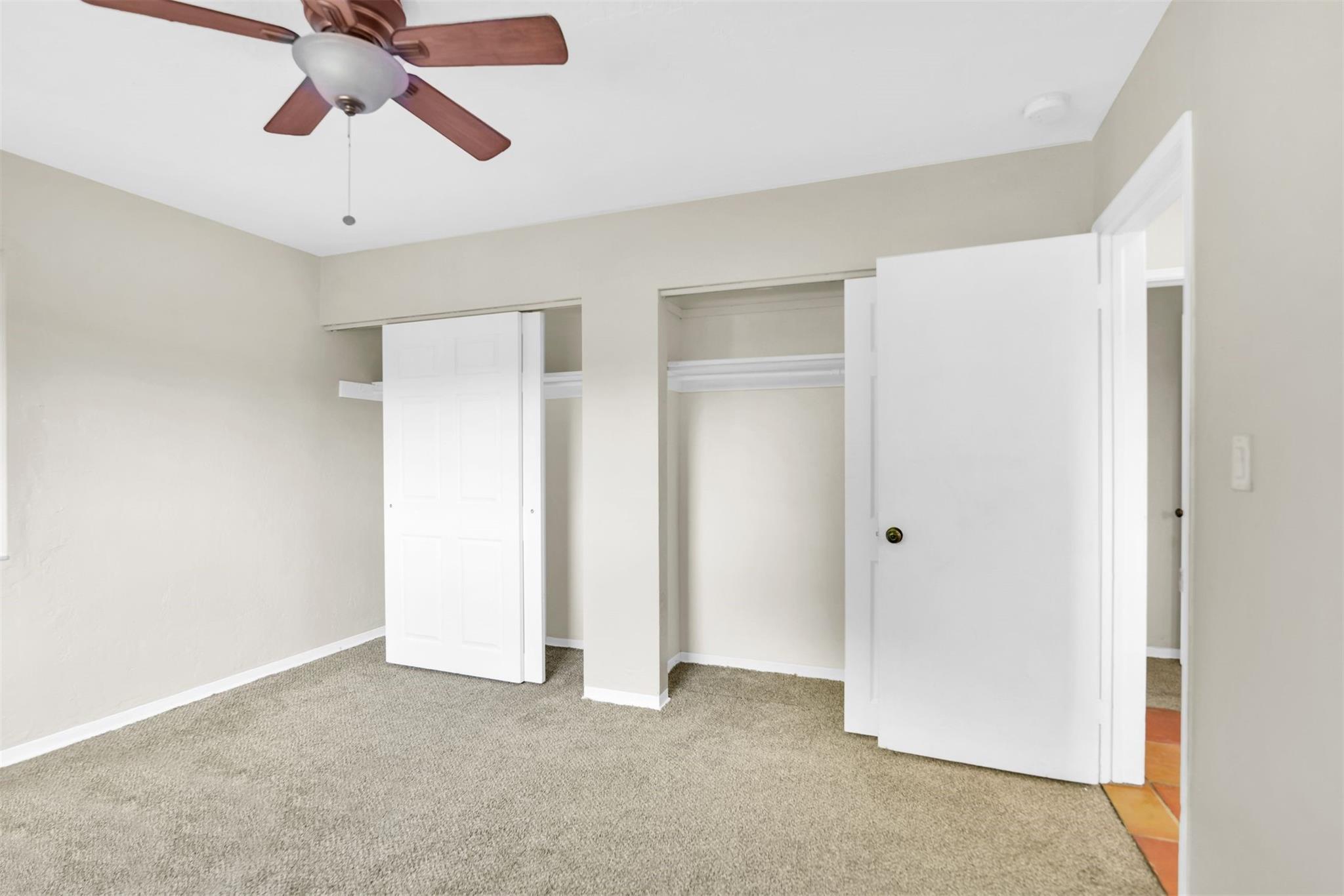 Closets in each guest bedroom