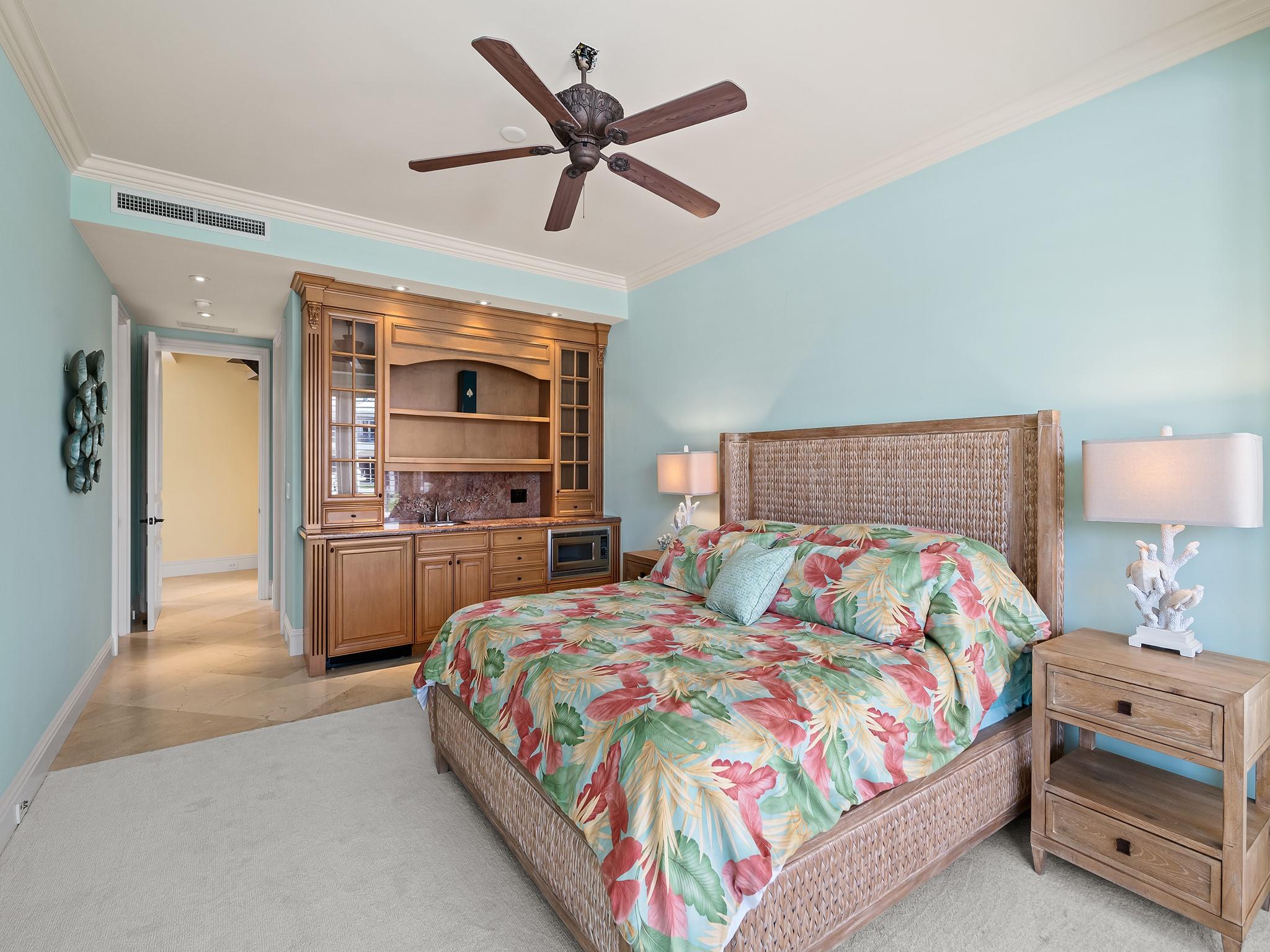 First floor 2nd bedroom wet bar with refrigerator