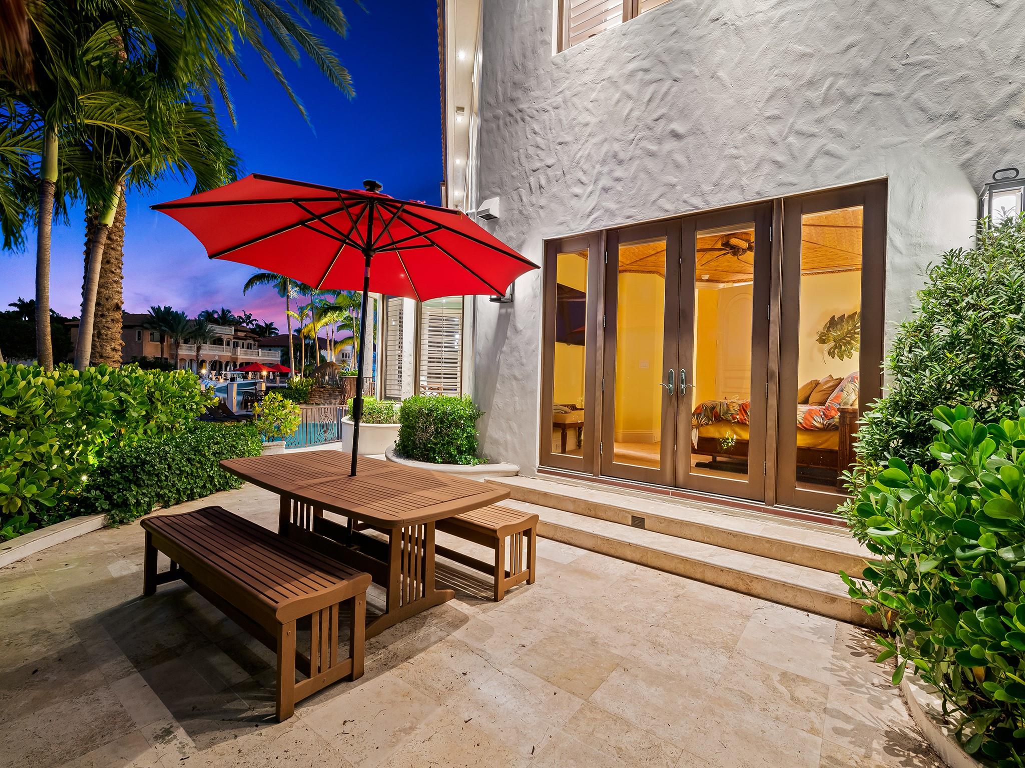 Exterior sitting area outside bedroom #1 first floor