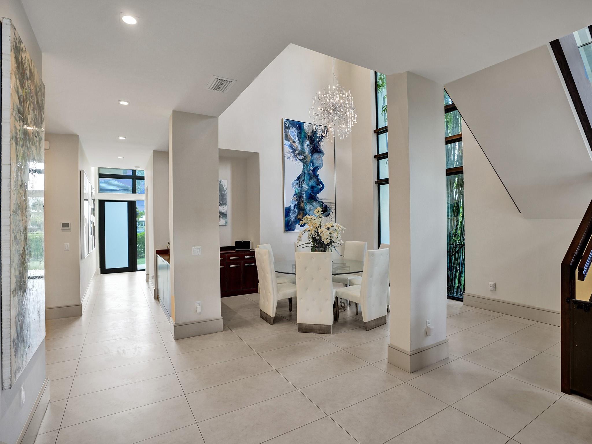 Is wonderfully open with the convenience of a built in buffet!