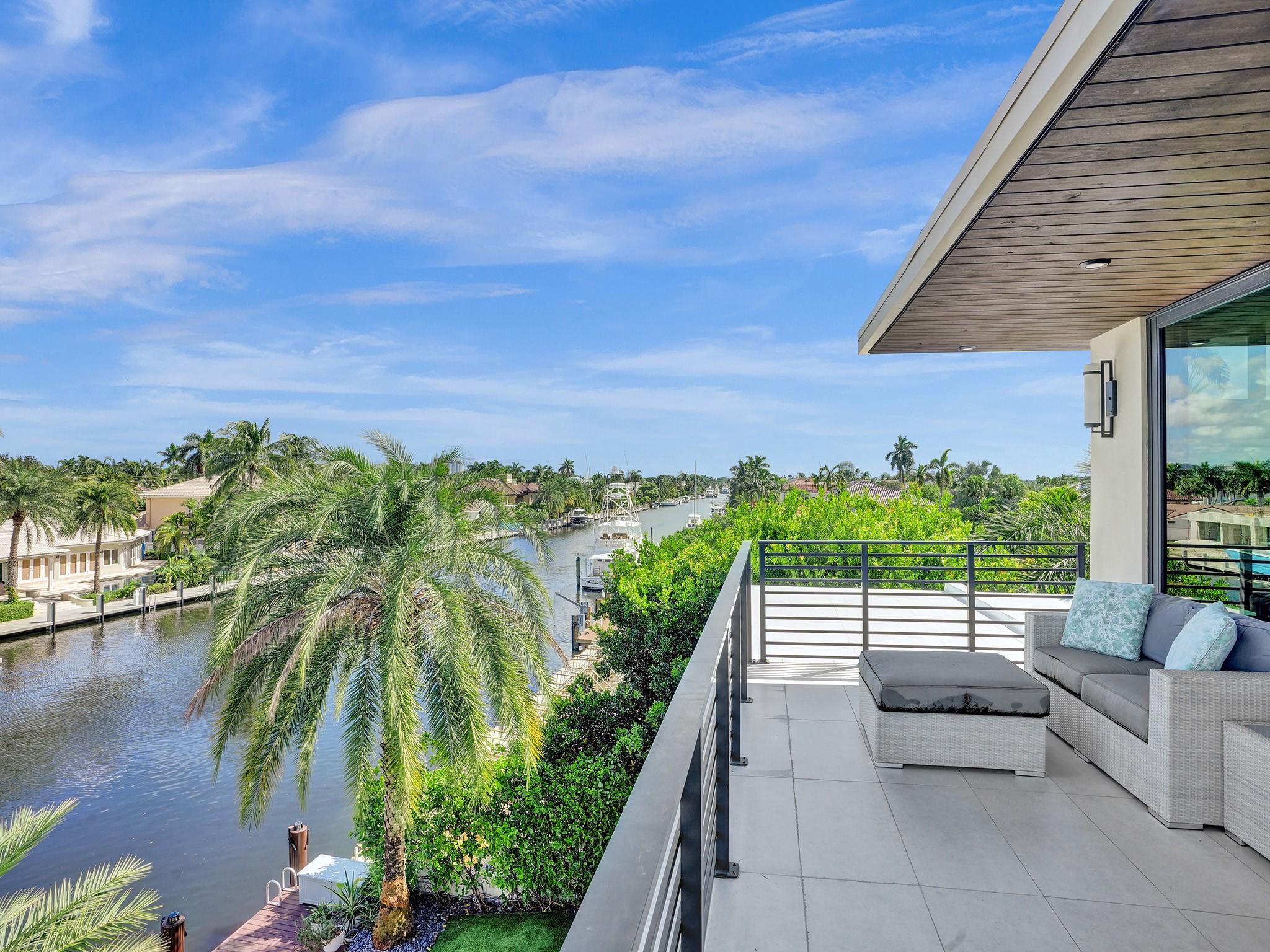 Balcony with long water views!
