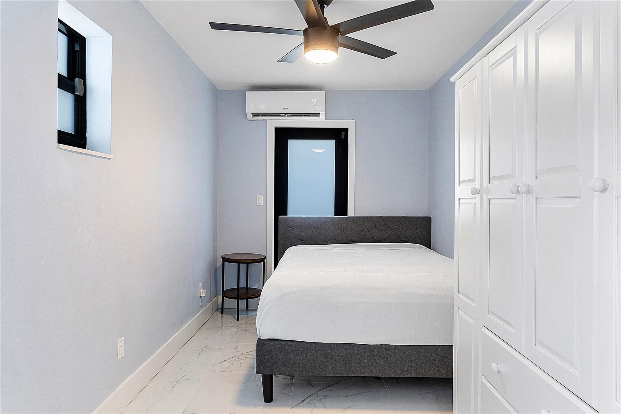 4th bedroom is small, but a queen sized bed & nightstand fit.