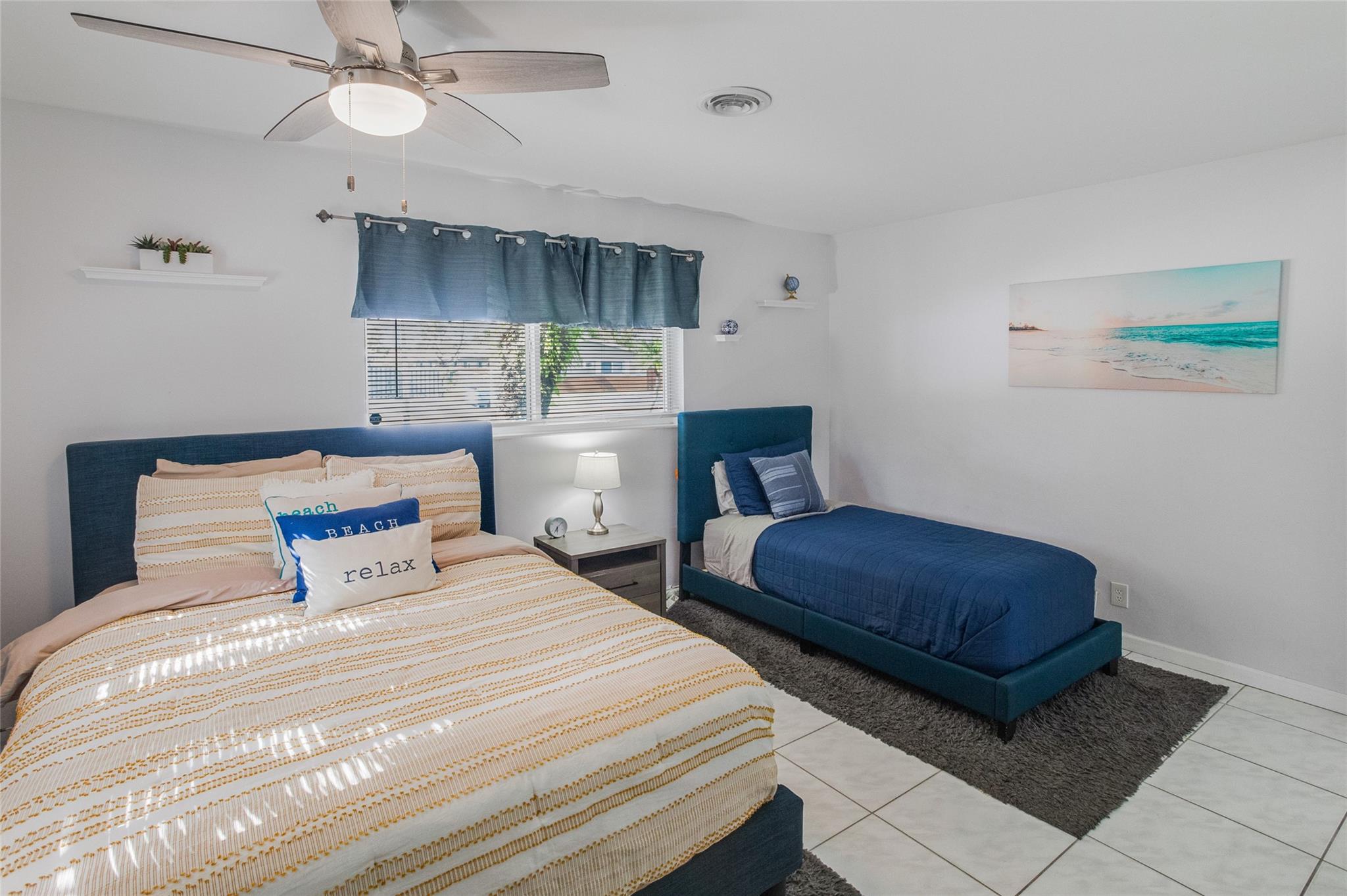 Spacious bedroom with walk-in closet