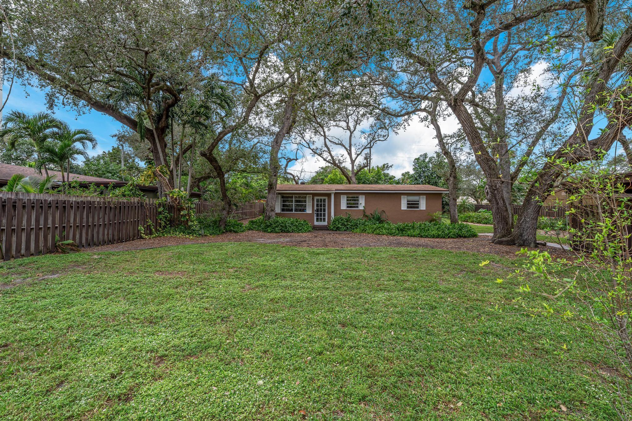 Front of house inside fence