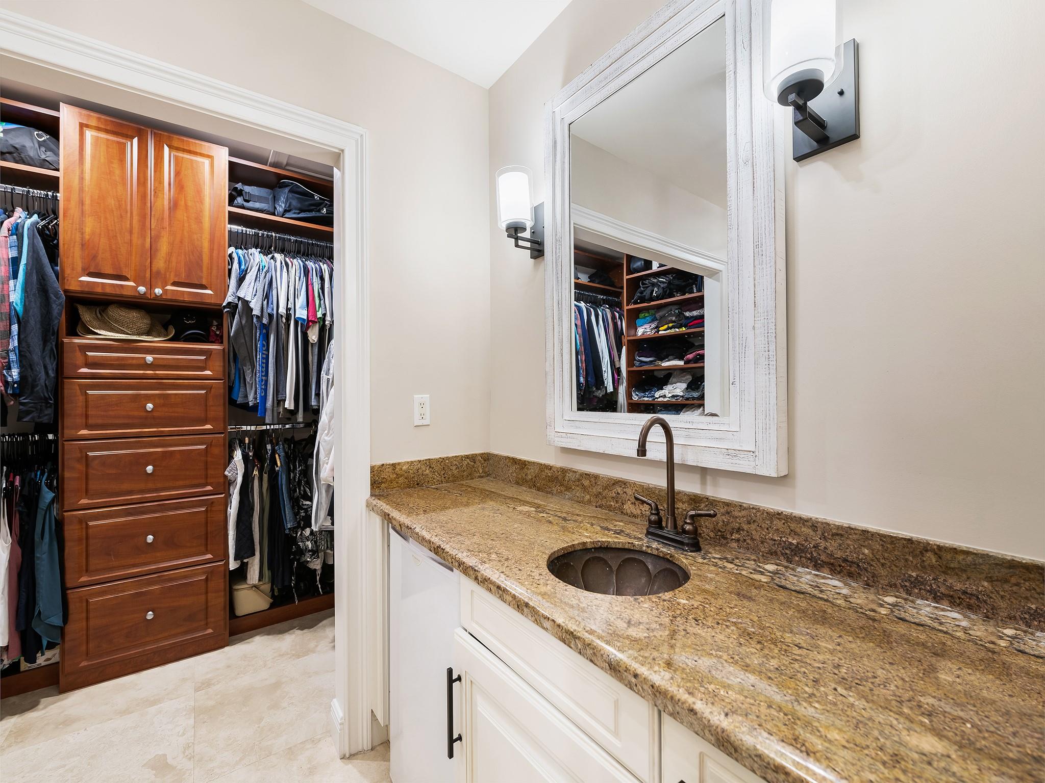 Closet with built in bar