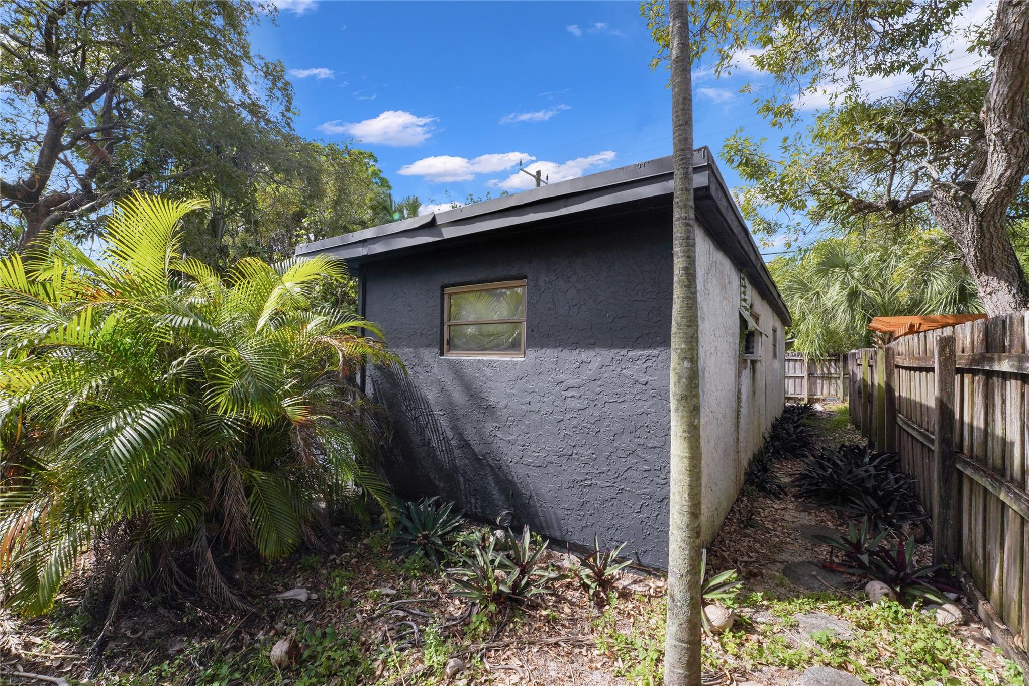 Rear & South Side of exterior structure