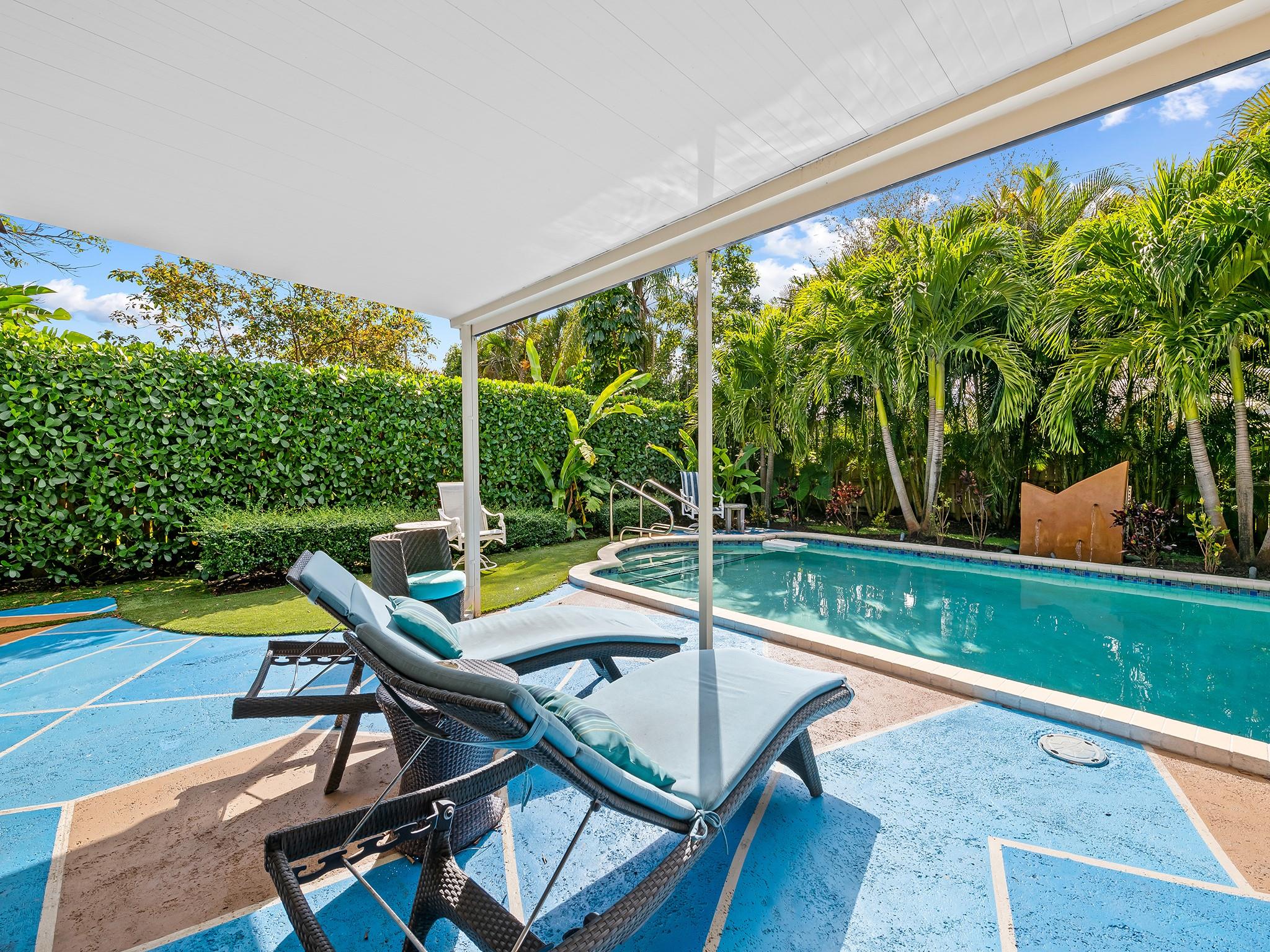 Covered patio and pool