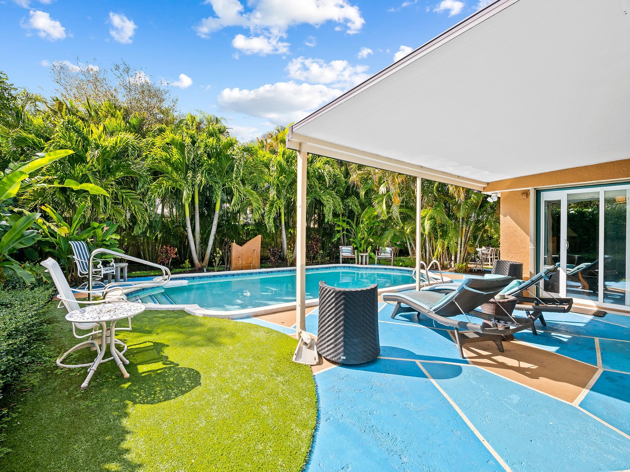 Covered patio and pool