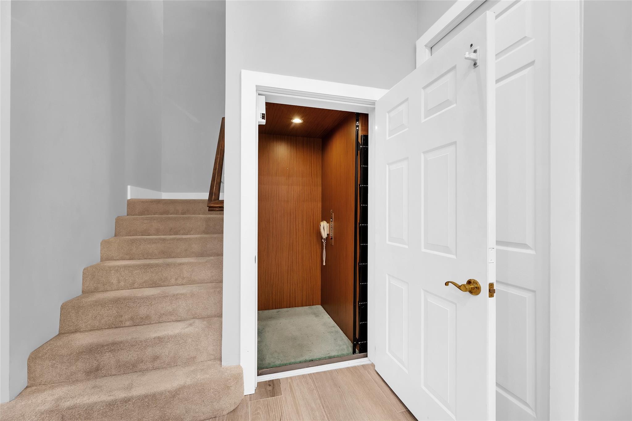 Private elevator to take you up to the second level