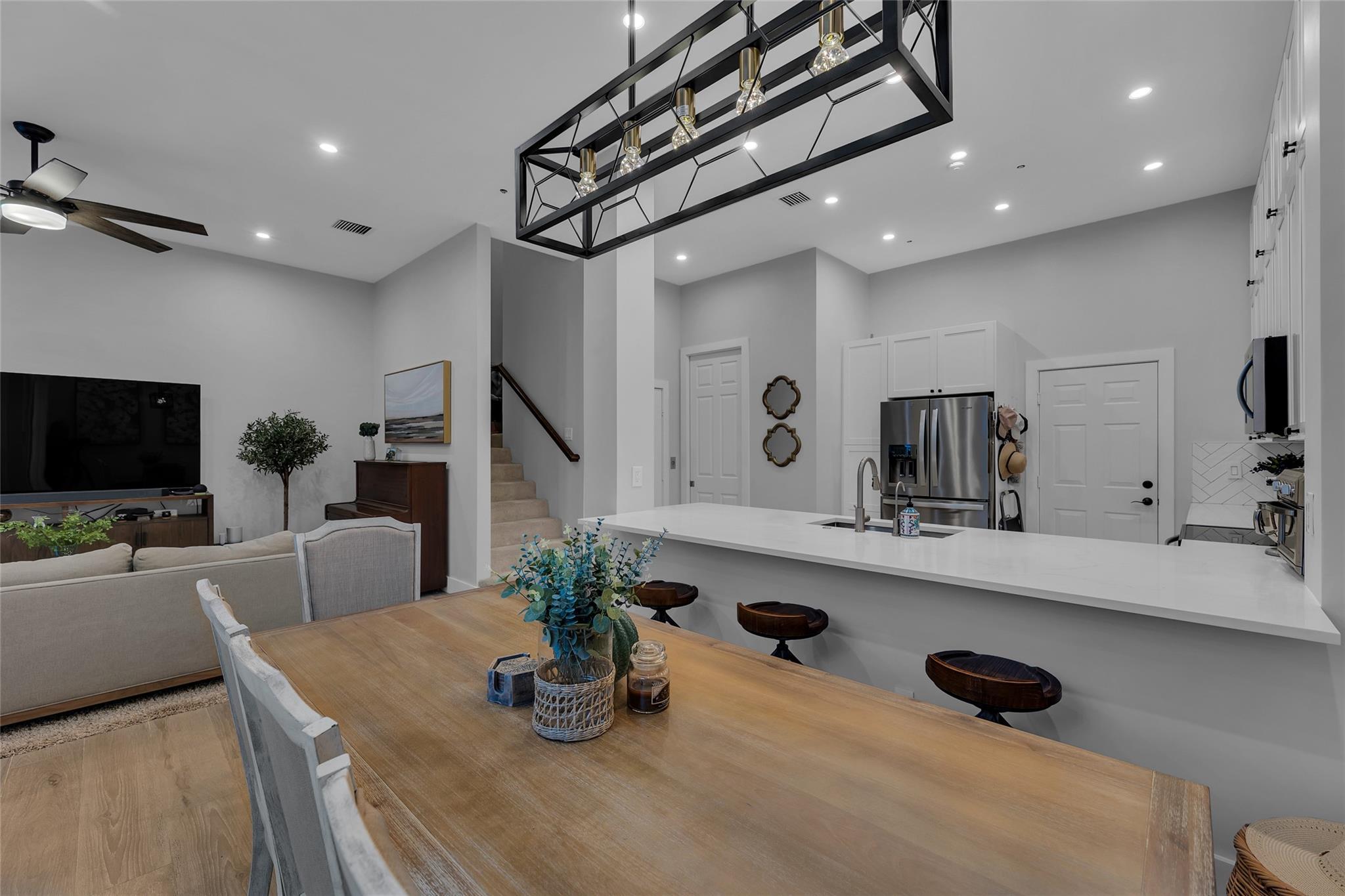 Dining room, living room and kitchen are all open and spacious