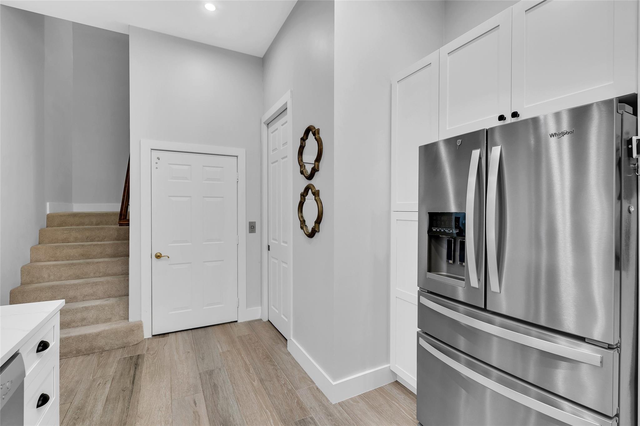 Stainless steel appliances  and great storage space