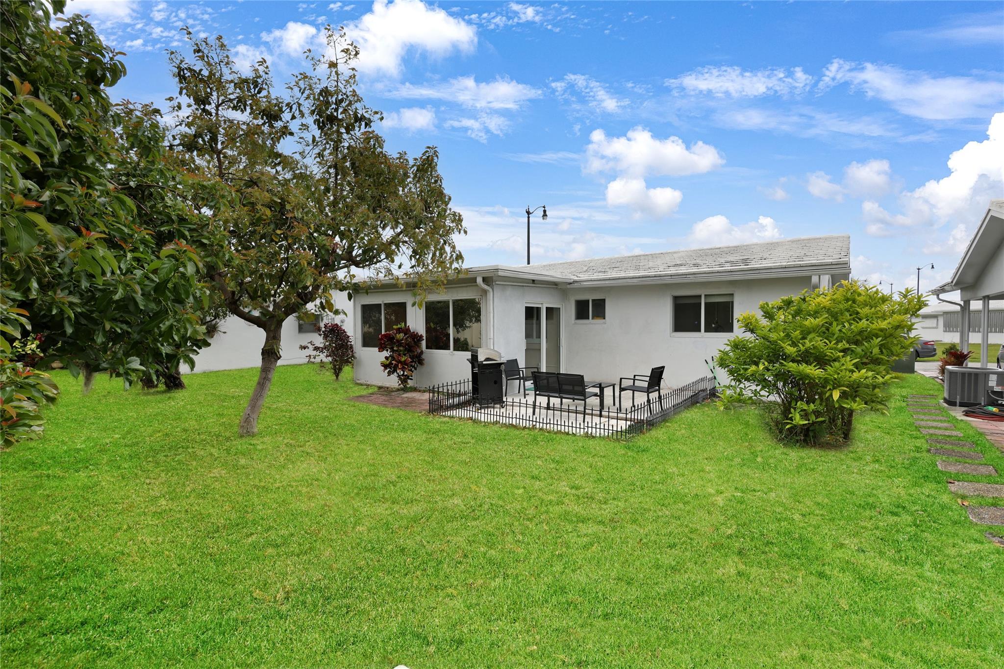 Large private back yard. Great for your furry friends.