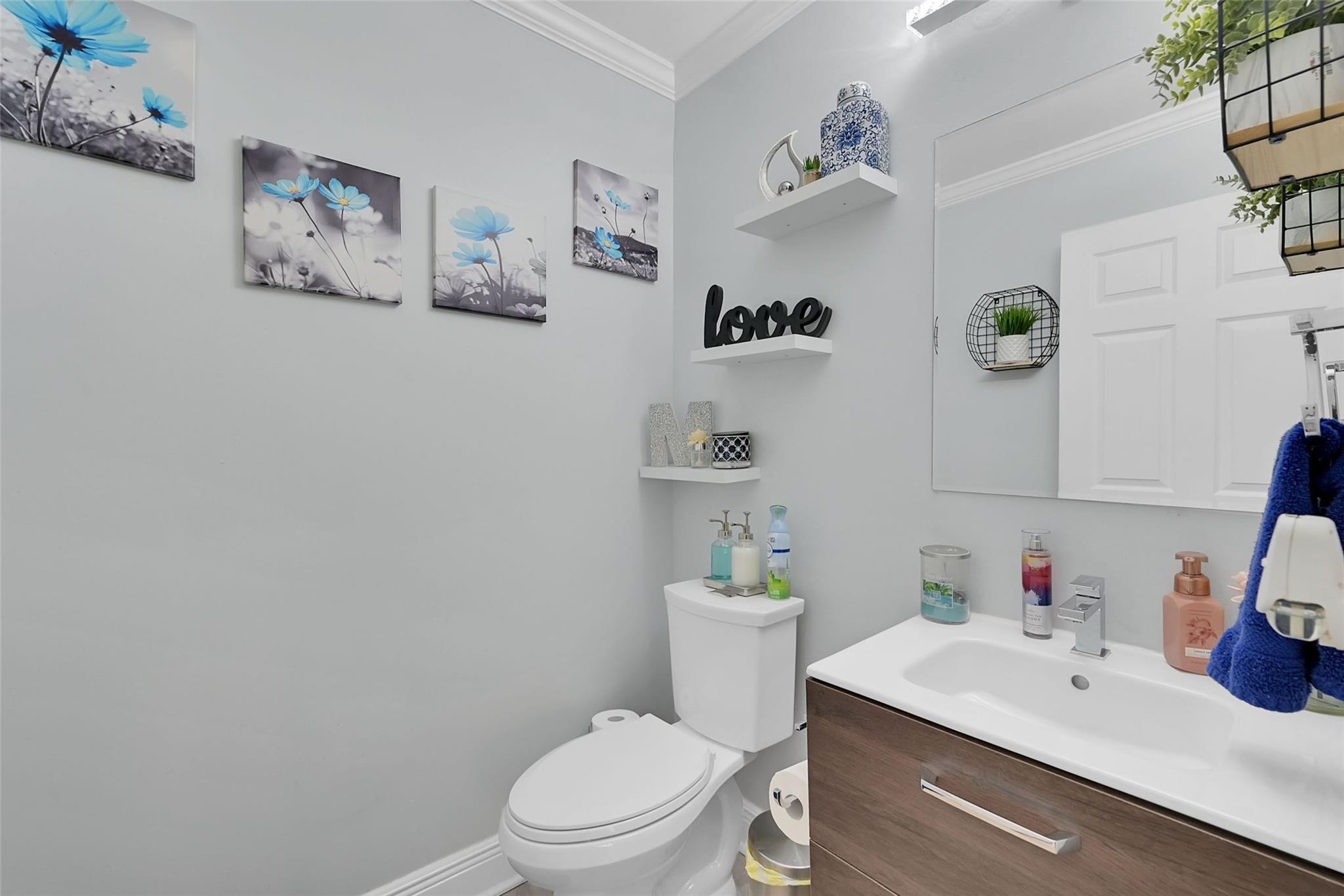 1/2 bathroom located downstairs