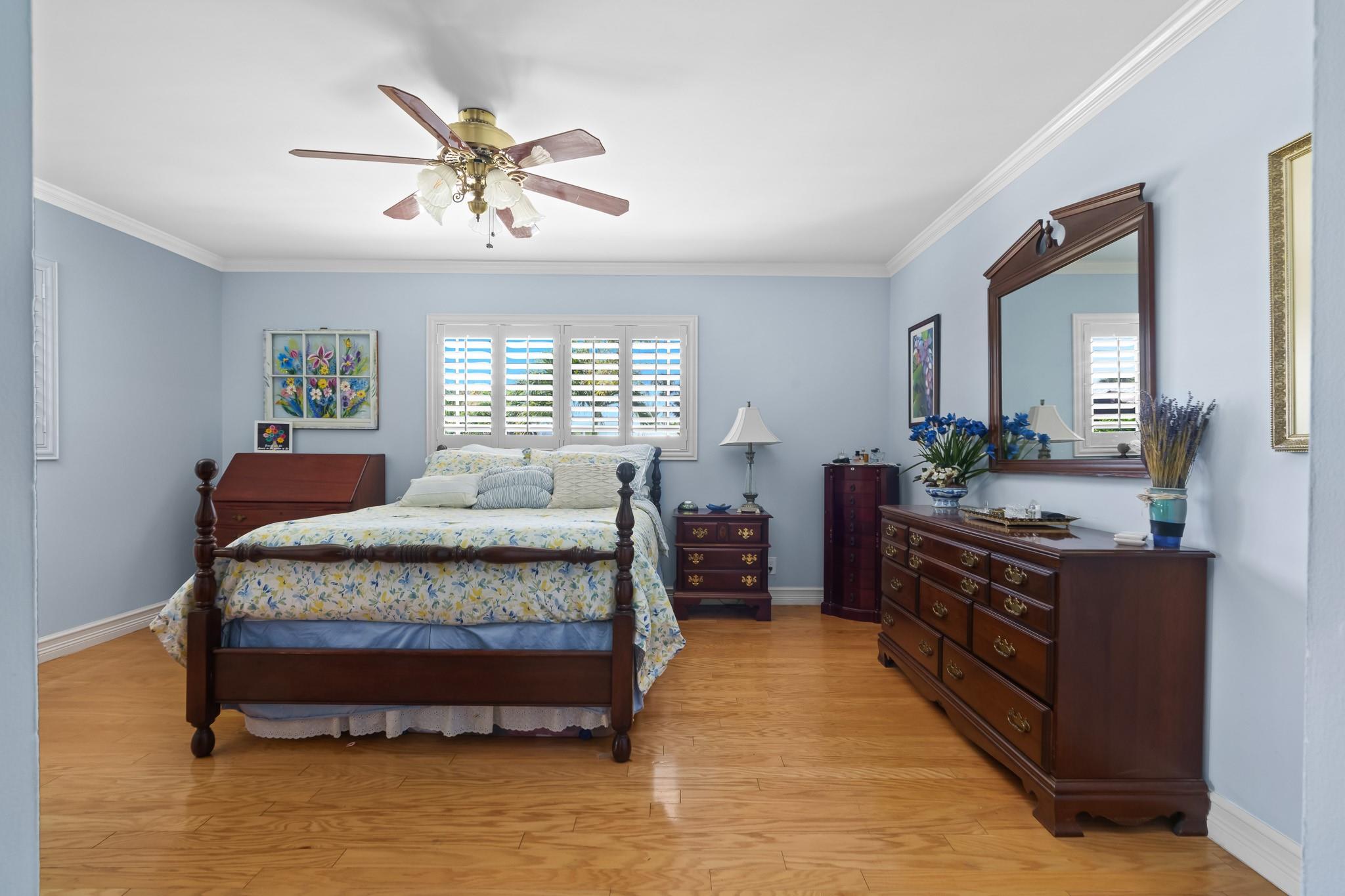 Primary bedroom has a direct view of the water too!