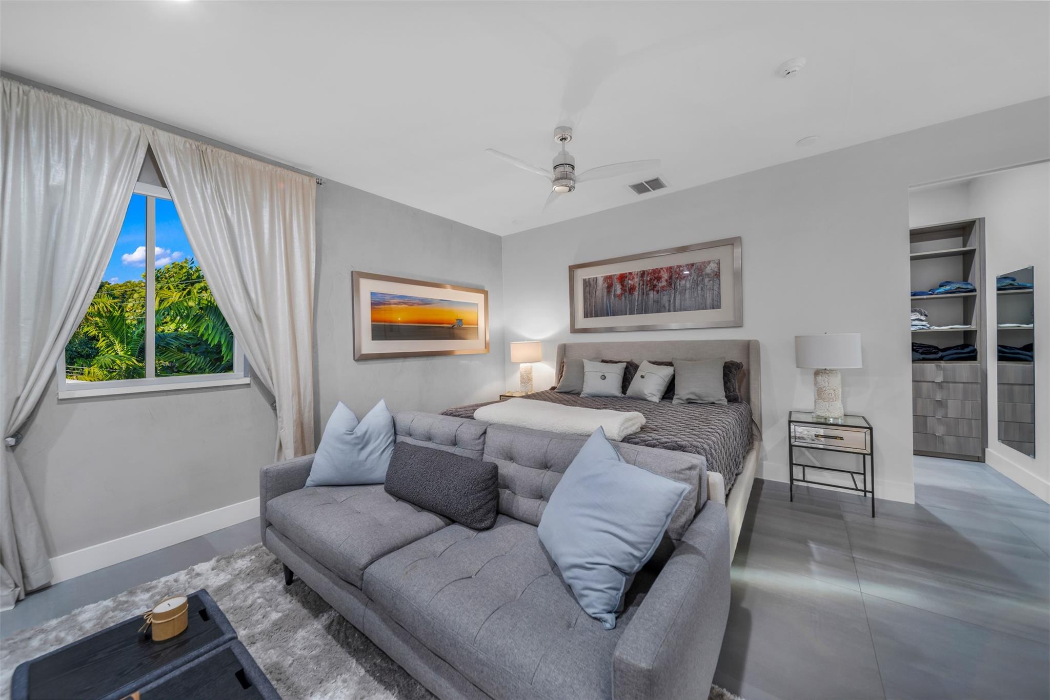 This is a true Primary suite with king size bed, extra sitting area and room to walk out to the terrace.