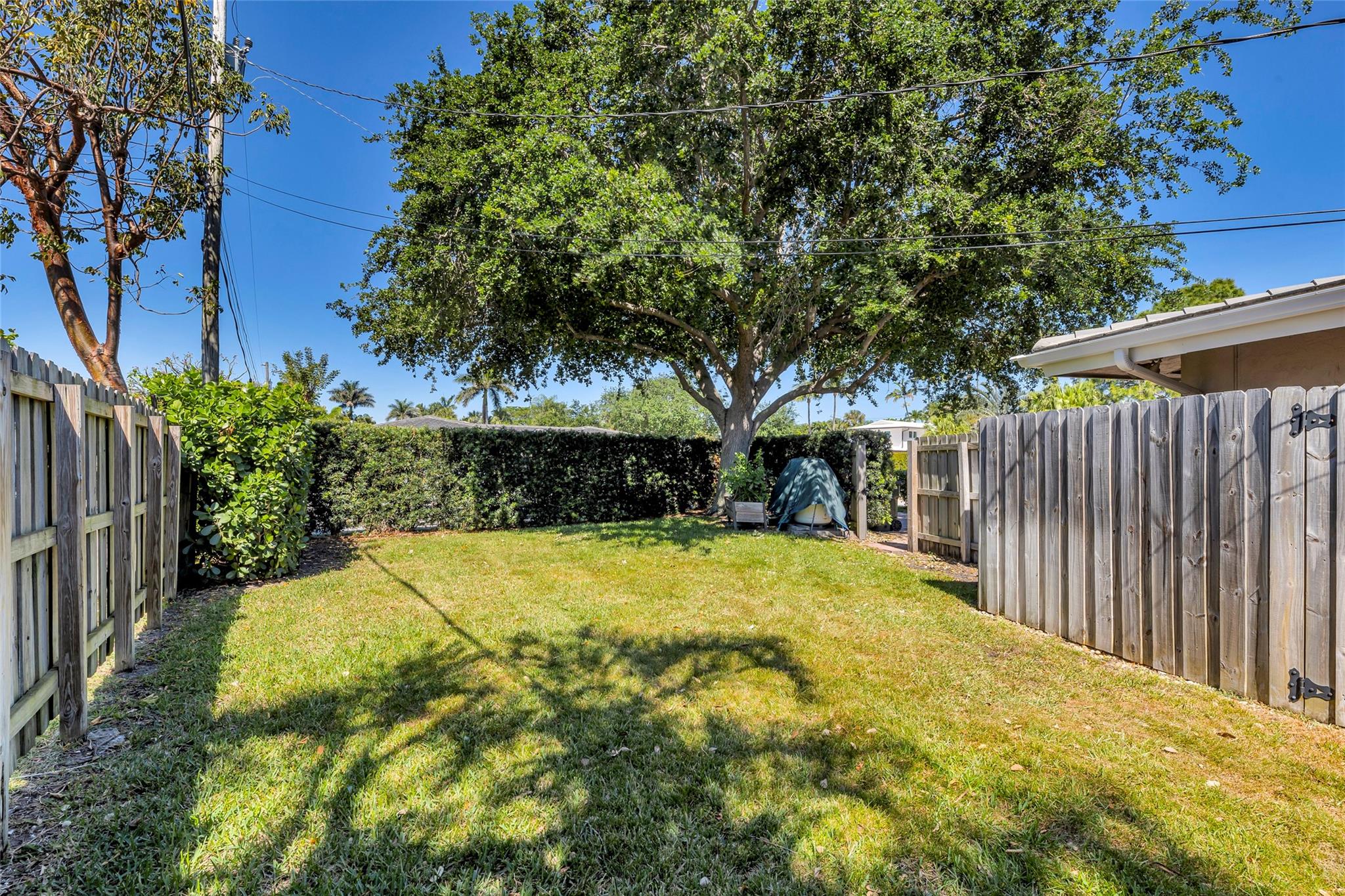 Fenced in side yard