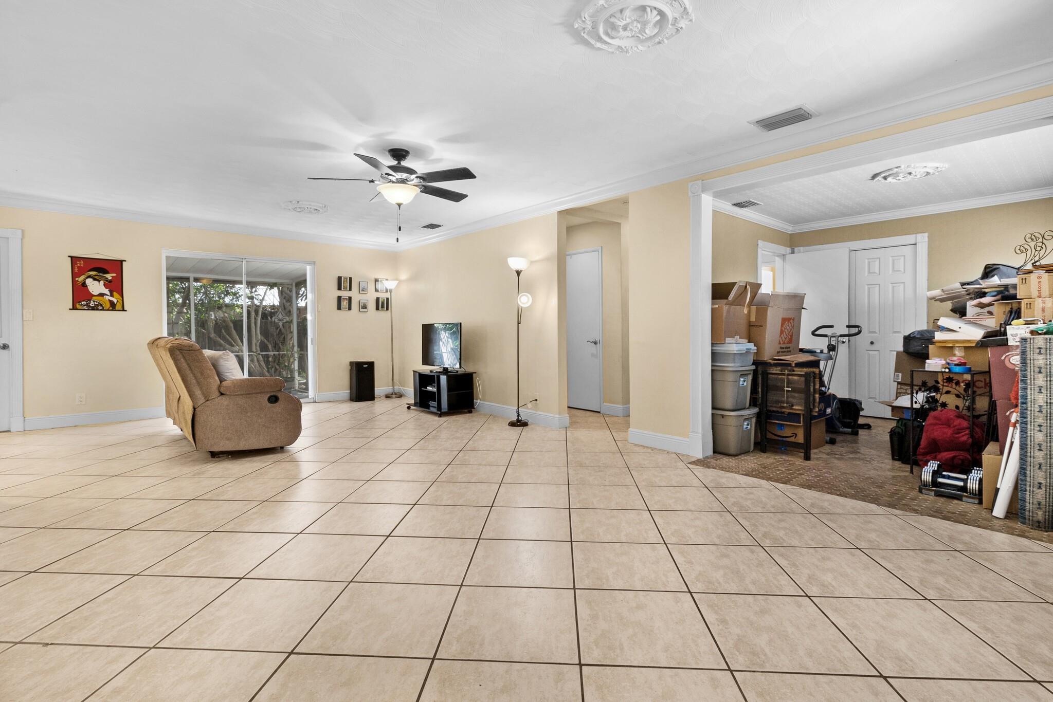 Living Room and 3rd Bedroom (on the right)