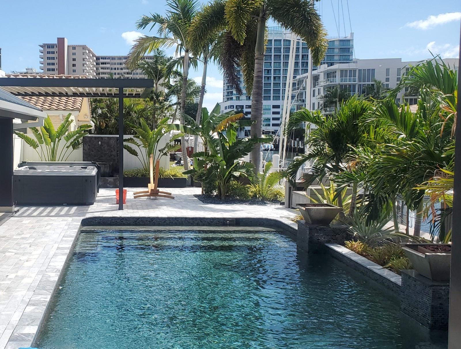POOL & HOT TUB - EAST VIEW
