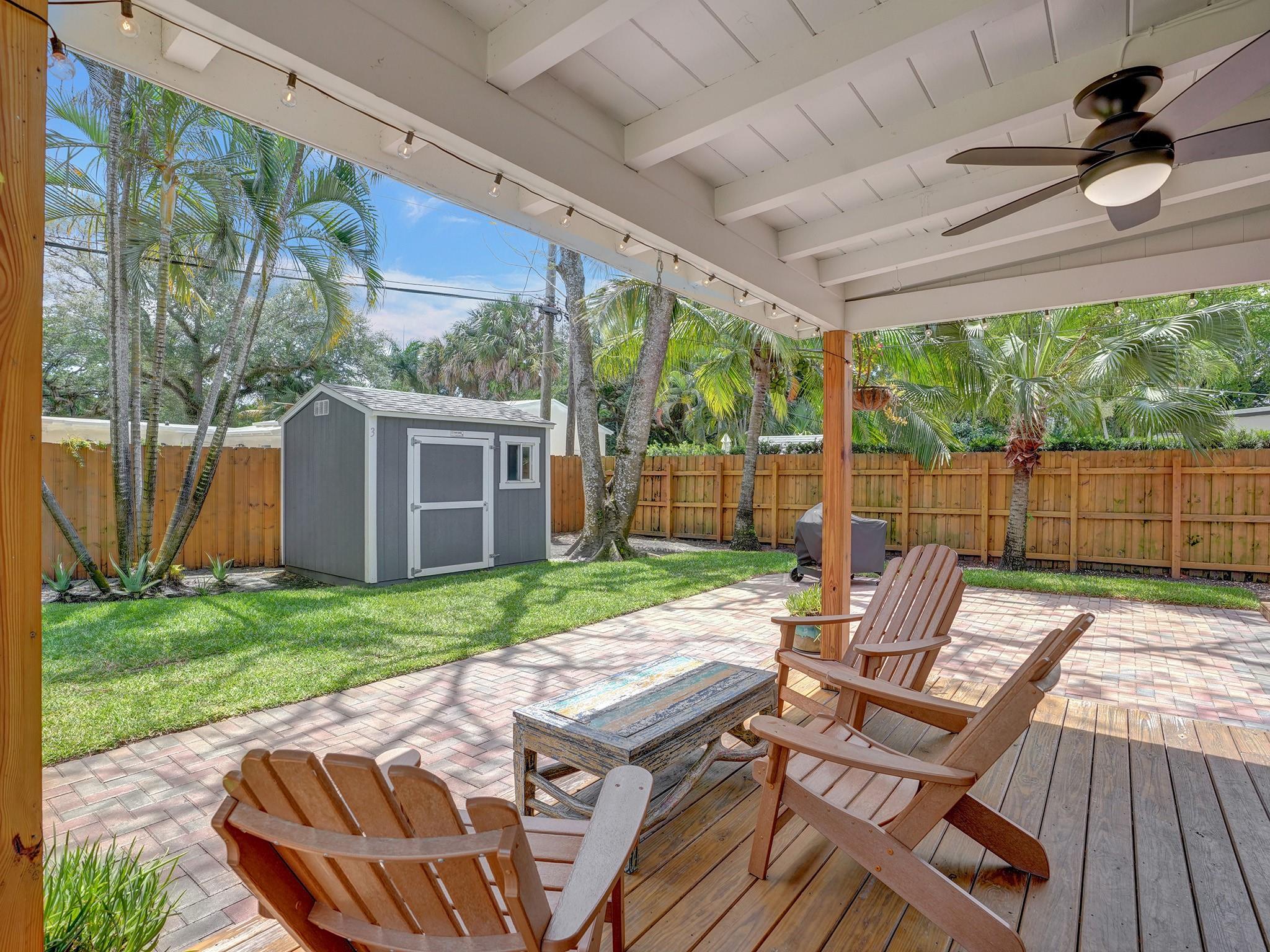 Enjoy Morning Coffee and Evening Cocktails on your Covered Deck
