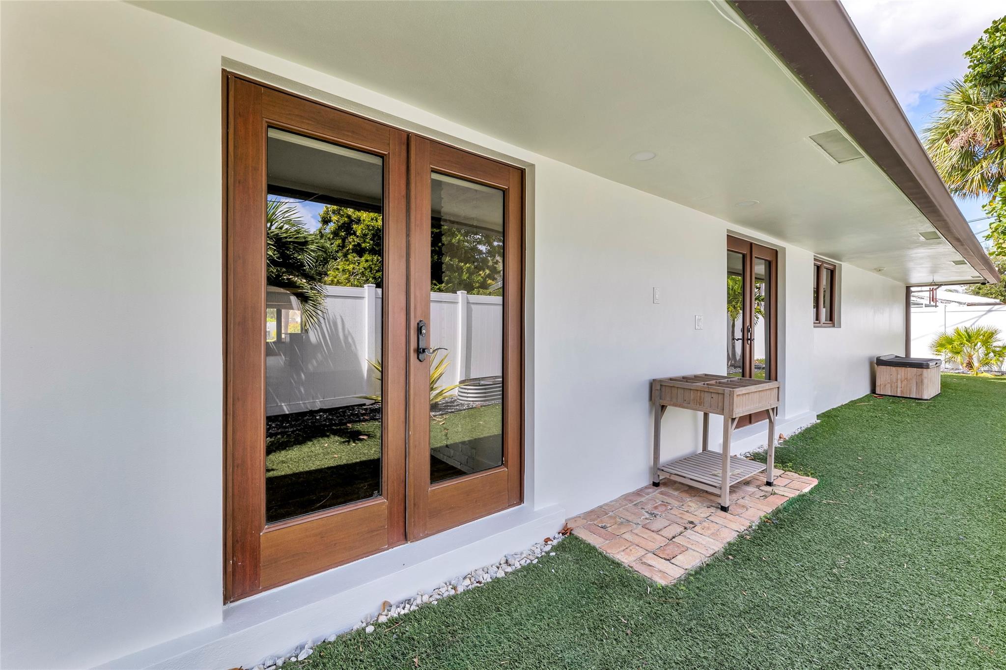 French Doors into family room of home