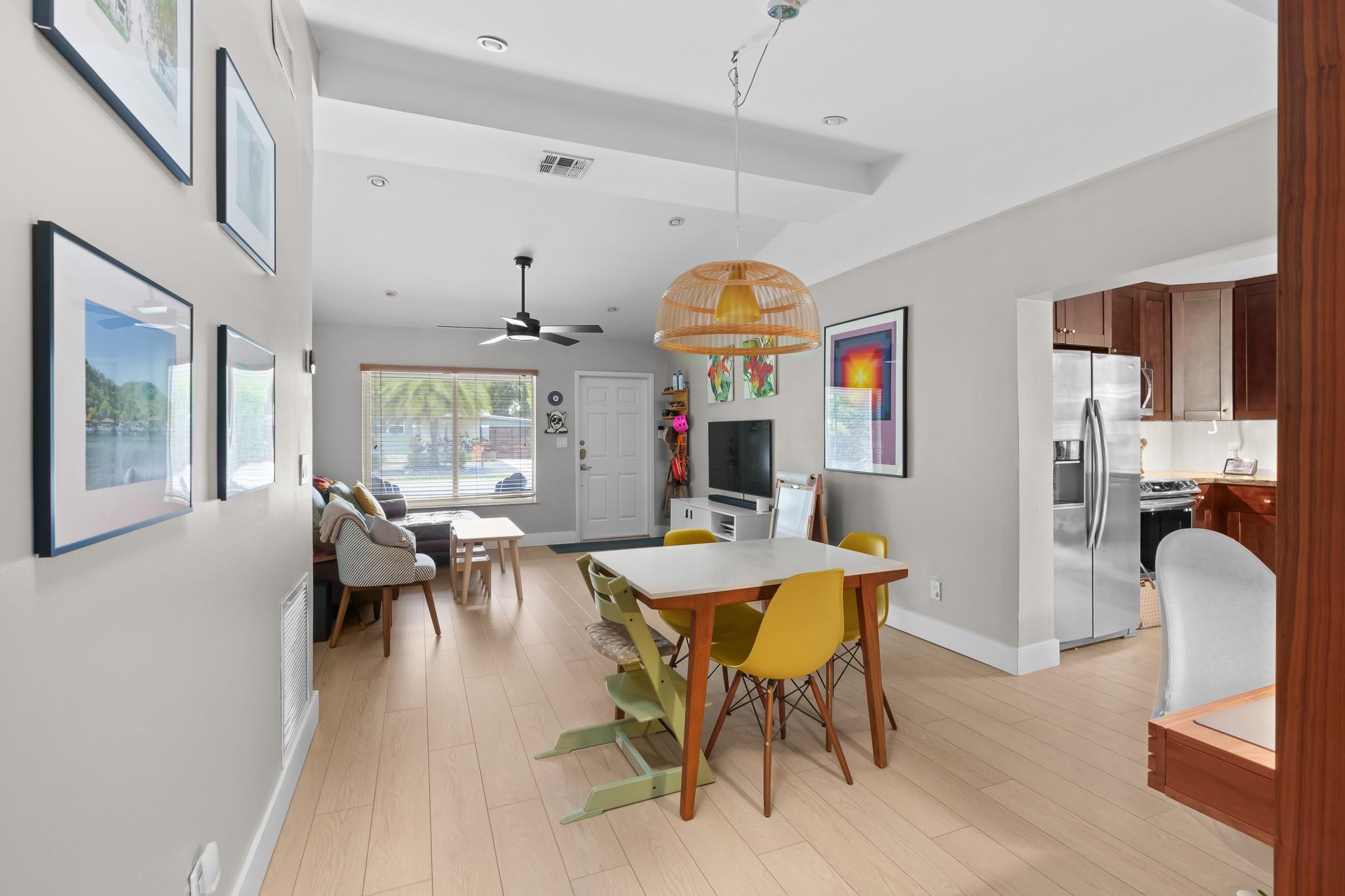 The kitchen is open and beautifully appointed