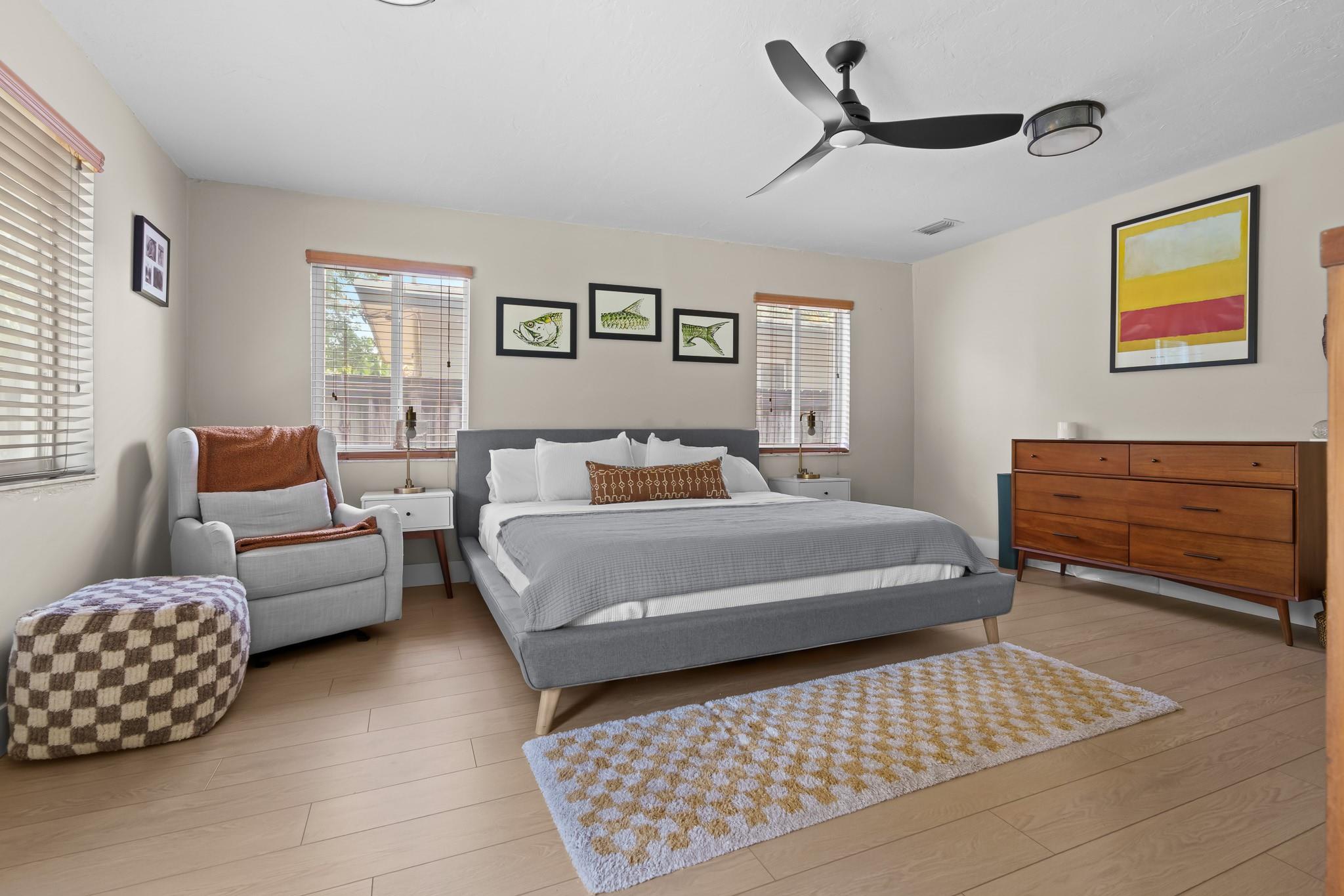 Primary bedroom, with a sitting area. This room is very large