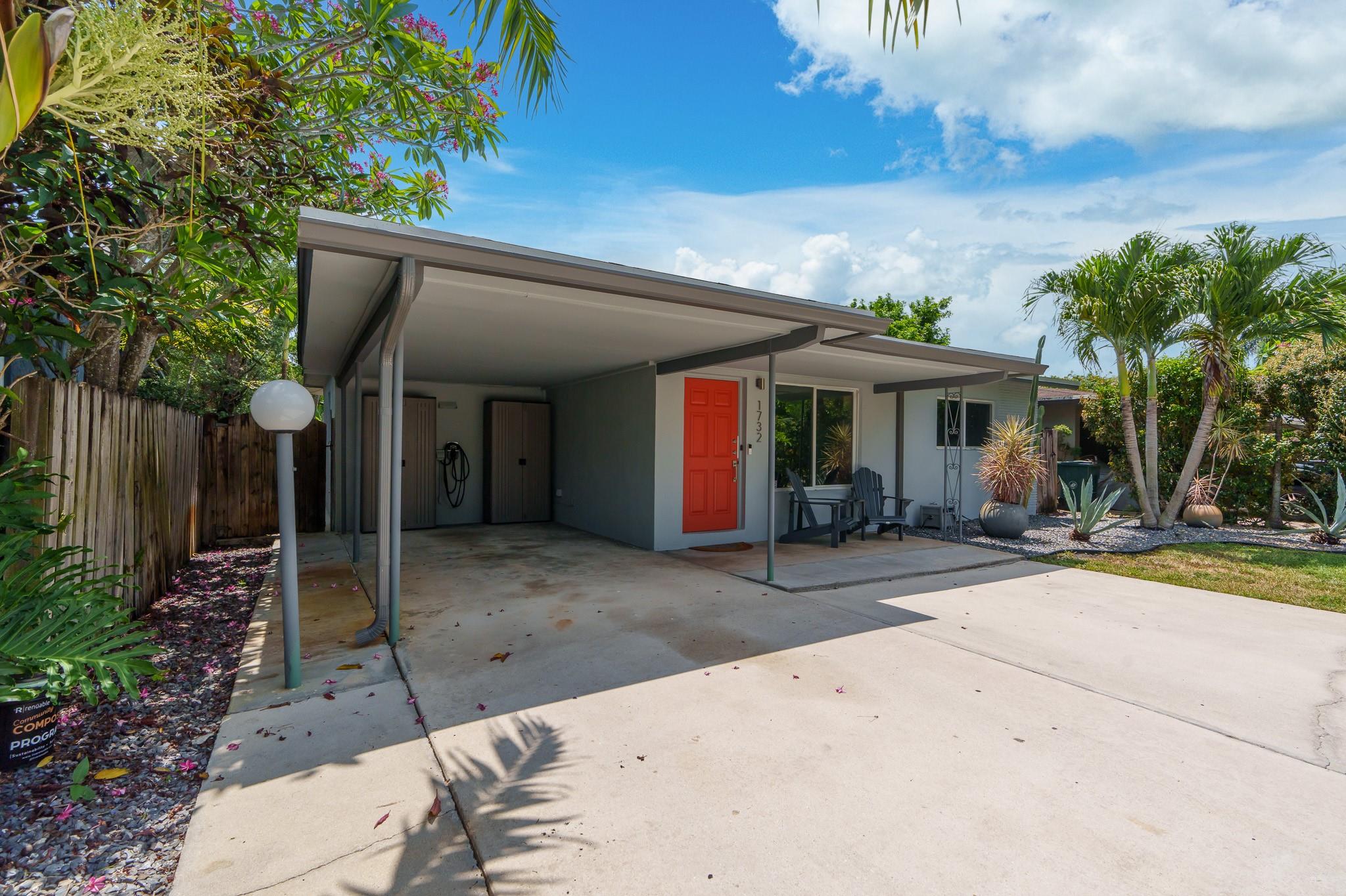Electric Car Charger in Carport