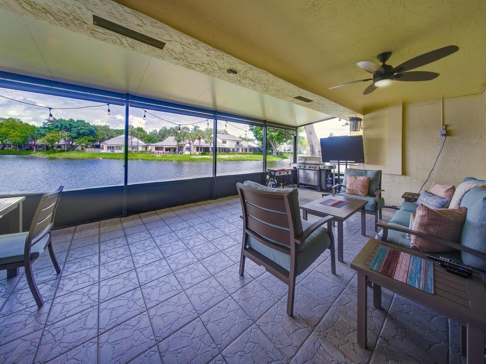 Wow!  Enjoy the Florida lifestyle on this huge roofed and screened patio!