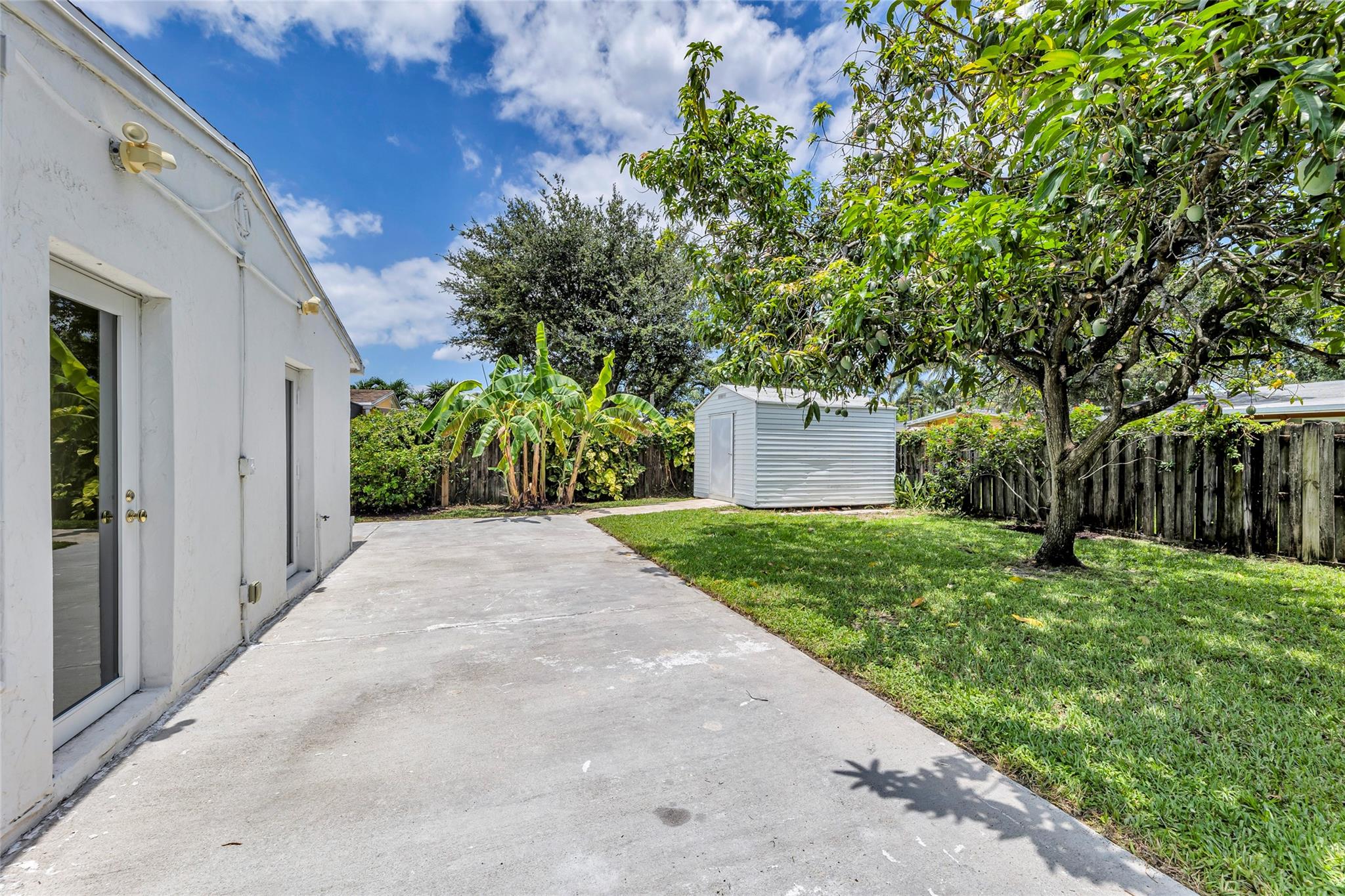 Large back patio and yard