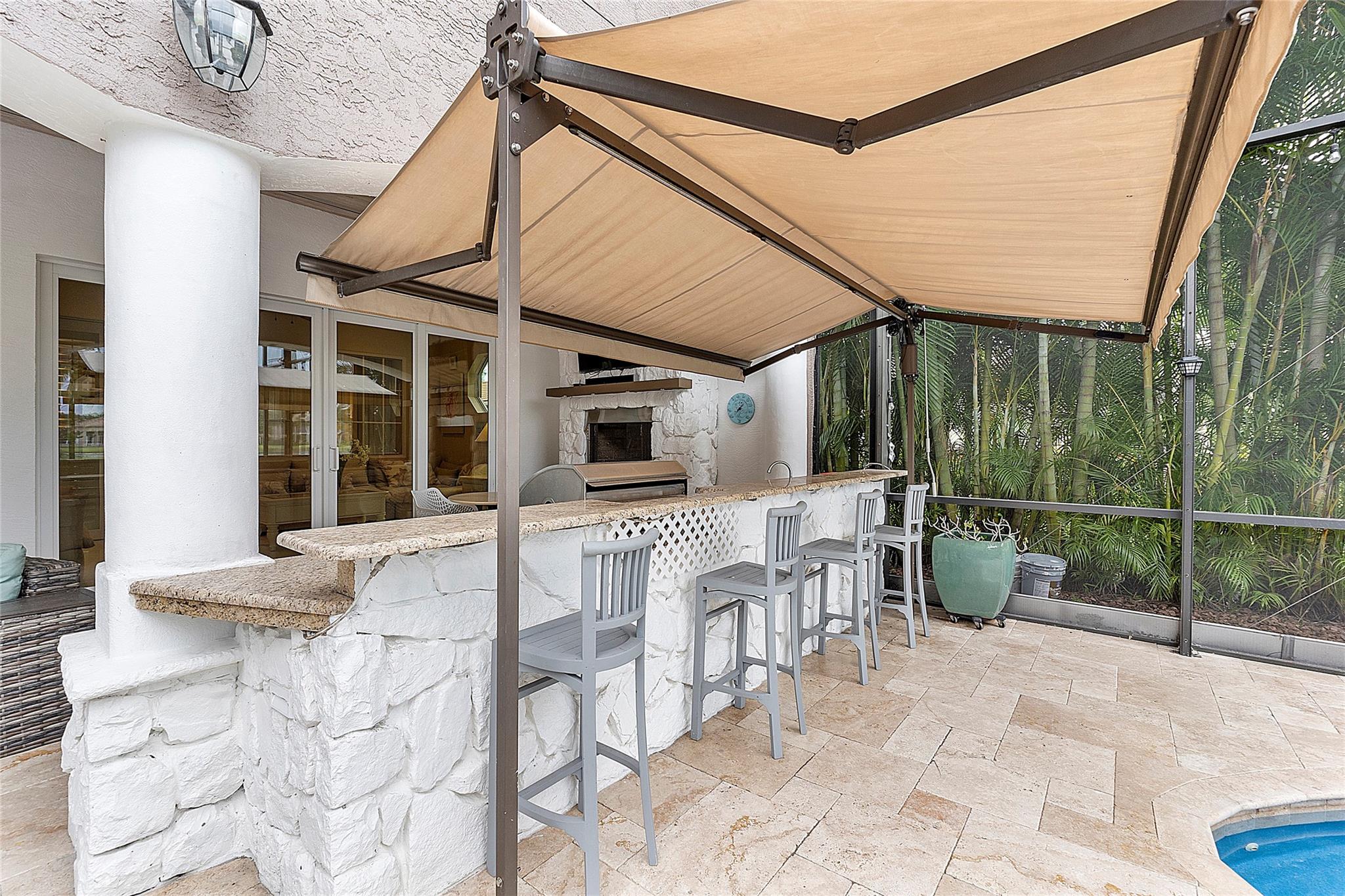 Outdoor Bar with Awning